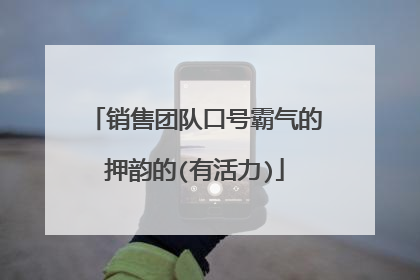 销售团队口号霸气的押韵的(有活力)