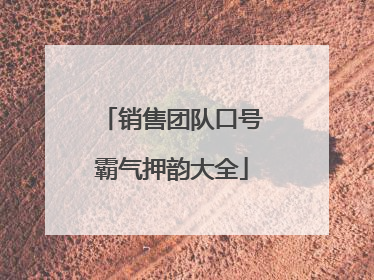 销售团队口号霸气押韵大全