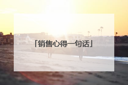 销售心得一句话