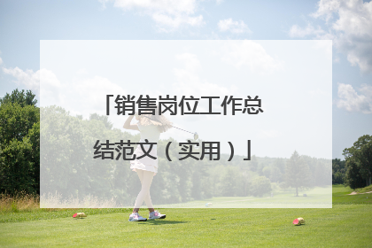 销售岗位工作总结范文（实用）