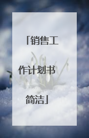 销售工作计划书简洁