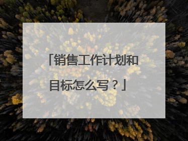 销售工作计划和目标怎么写?