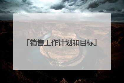销售工作计划和目标