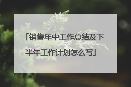 销售年中工作总结及下半年工作计划怎么写