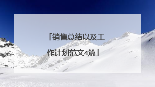 销售总结以及工作计划范文4篇
