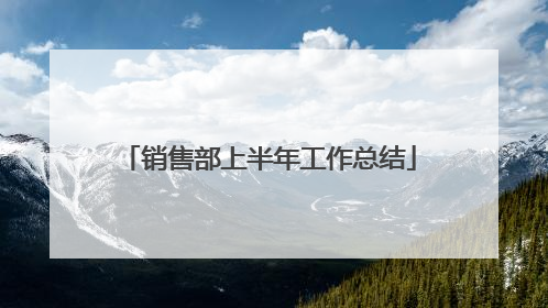 销售部上半年工作总结