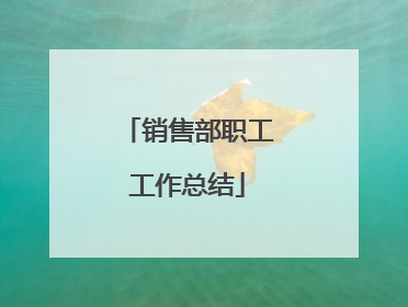 销售部职工工作总结