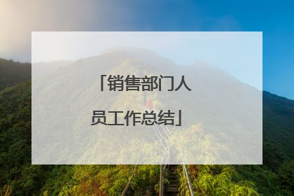 销售部门人员工作总结