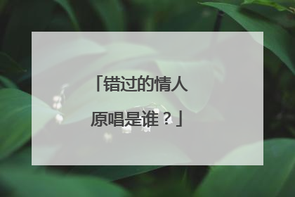 错过的情人 原唱是谁?