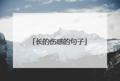 长的伤感的句子