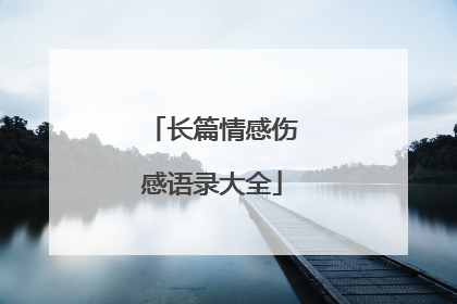 长篇情感伤感语录大全