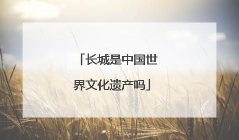 长城是中国世界文化遗产吗