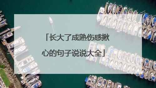 长大了成熟伤感揪心的句子说说大全