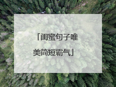 闺蜜句子唯美简短霸气