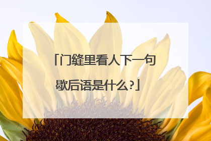 门缝里看人下一句歇后语是什么?