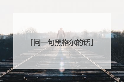 问一句黑格尔的话
