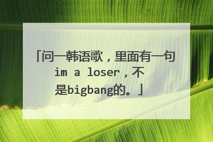 问一韩语歌，里面有一句im a loser，不是bigbang的。