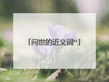 问世的近义词“