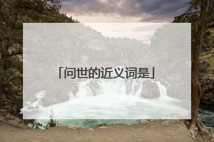 问世的近义词是