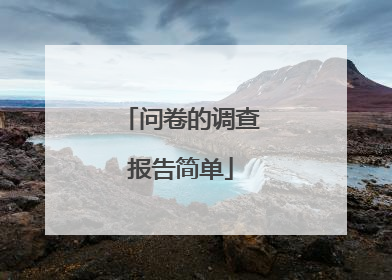 问卷的调查报告简单