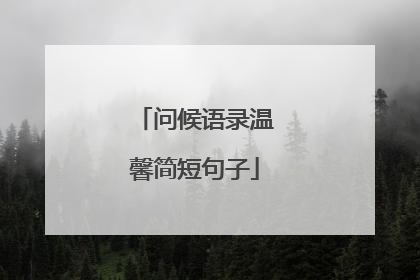 问候语录温馨简短句子