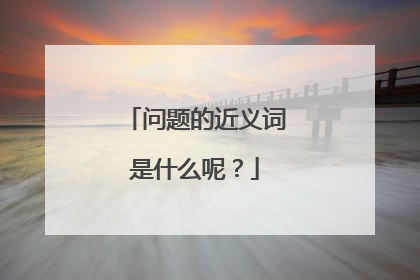 问题的近义词是什么呢？