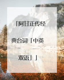 阿甘正传经典台词「中英双语」