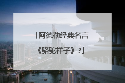 阿德勒经典名言《骆驼祥子》?