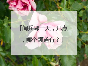 阅兵哪一天，几点，哪个频道有？