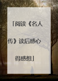 阅读《名人传》读后感心得感想