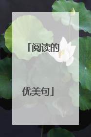阅读的优美句