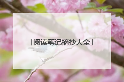 阅读笔记摘抄大全