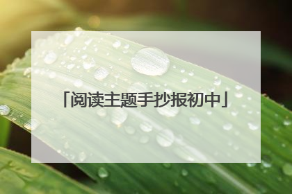 阅读主题手抄报初中