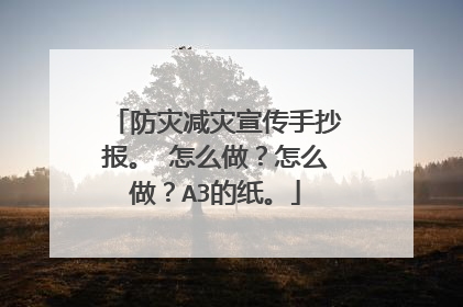 防灾减灾宣传手抄报。 怎么做?怎么做?A3的纸。