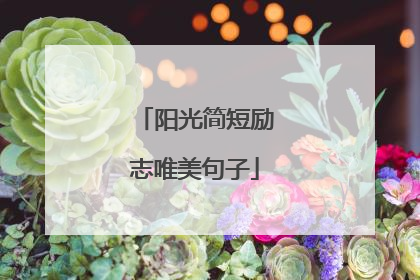 阳光简短励志唯美句子
