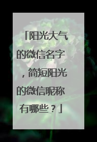 阳光大气的微信名字，简短阳光的微信昵称有哪些？