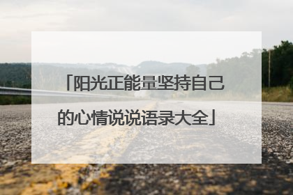 阳光正能量坚持自己的心情说说语录大全