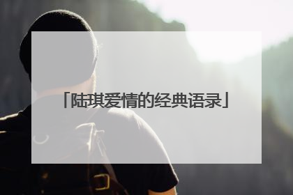 陆琪爱情的经典语录