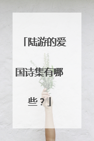 陆游的爱国诗集有哪些？