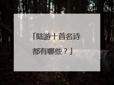 陆游十首名诗都有哪些?