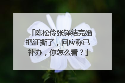 陈松伶张铎结完婚把证撕了，回应称已补办，你怎么看？