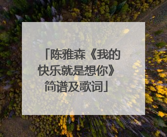 陈雅森《我的快乐就是想你》简谱及歌词