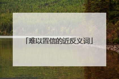 难以置信的近反义词