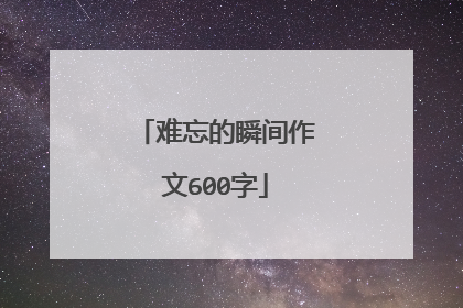 难忘的瞬间作文600字