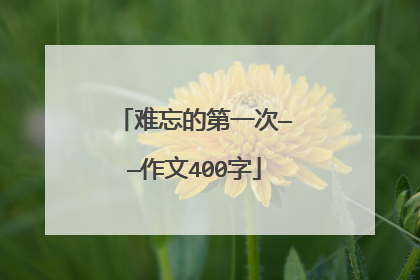 难忘的第一次——作文400字