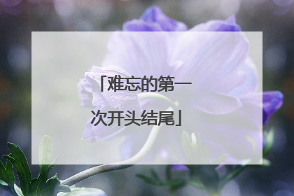 难忘的第一次开头结尾