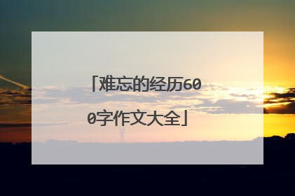 难忘的经历600字作文大全