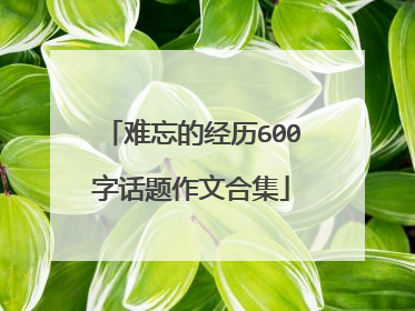 难忘的经历600字话题作文合集