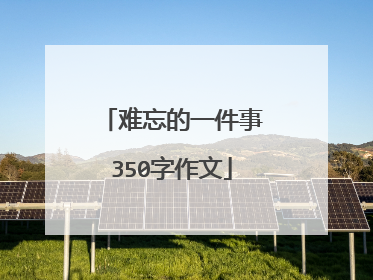 难忘的一件事350字作文