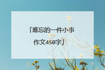 难忘的一件小事作文450字